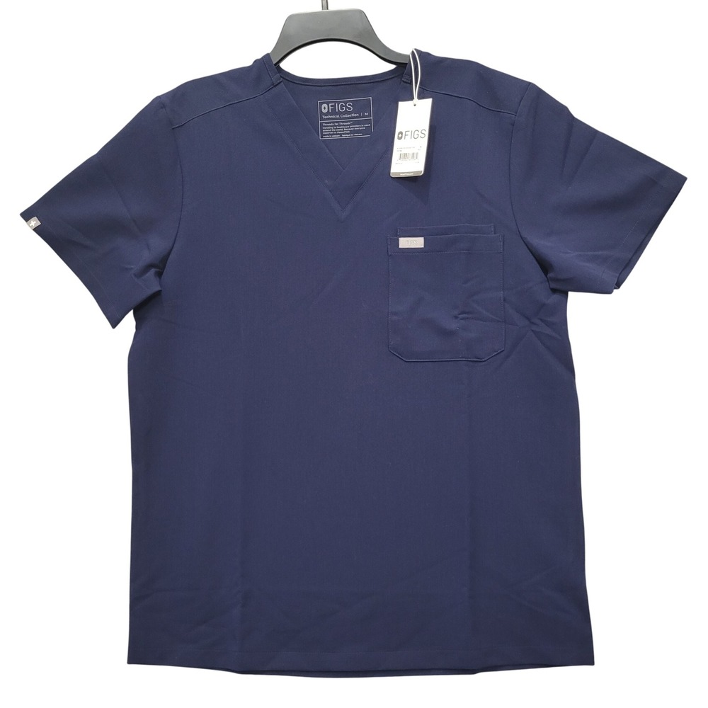 FIGS Technical Collection V-Neck Scrub Top Navy Blue Womens Medium NWT